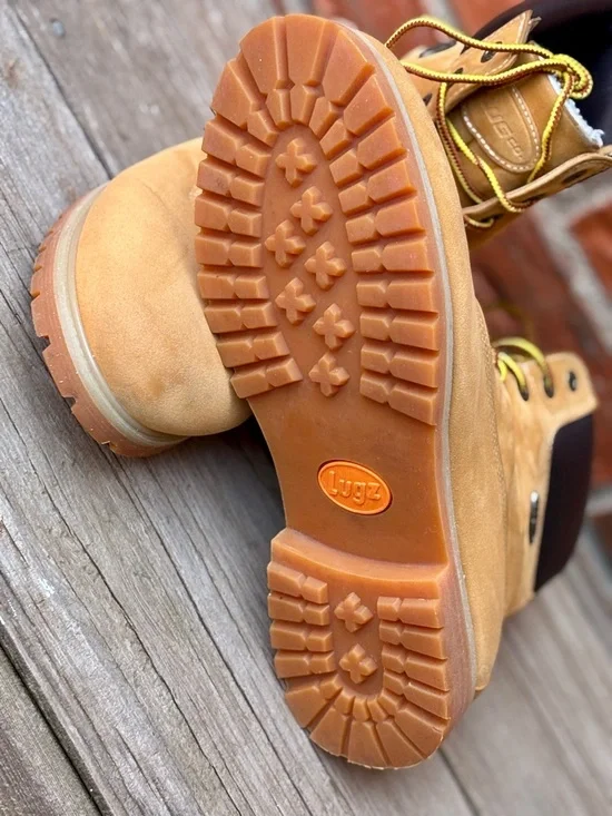 Lugz Wheat Tan Hiking Work Boots Lace Up MCONFWK-7470 Sz 10.5 EXCELLENT - Picture 7 of 7